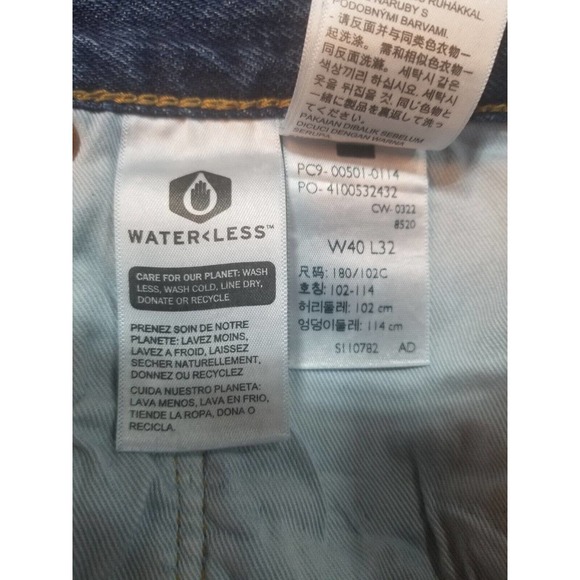 Levi's 501 Button Fly Blue Jeans straight leg Men's‎ Size 40x32 - Picture 8 of 8